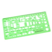 Unique Bargains 0-18cm Measurement Black Scale Green Plastic Construction Template Ruler