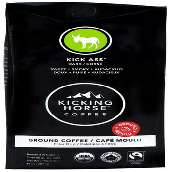 Kicking Horse Coffee Kick Ass Dark Ground Coffee, 10 oz