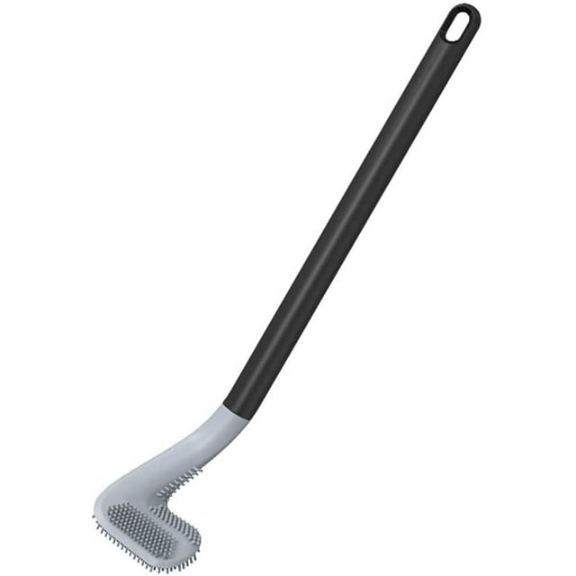 Cepillo de baño con cabezal de cepillo de golf, 1 paquete de cepillo de baño de golf para esquinas y grietas, cepillo de baño de silicona integrado, sin óxido con mango extra largo, cepillo de baño