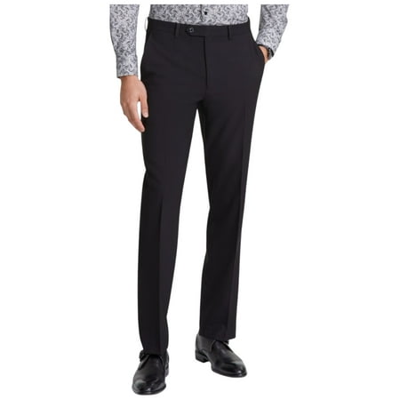 Tallia Mens Classic fit Dress Pants 34 / 34 Black Solid