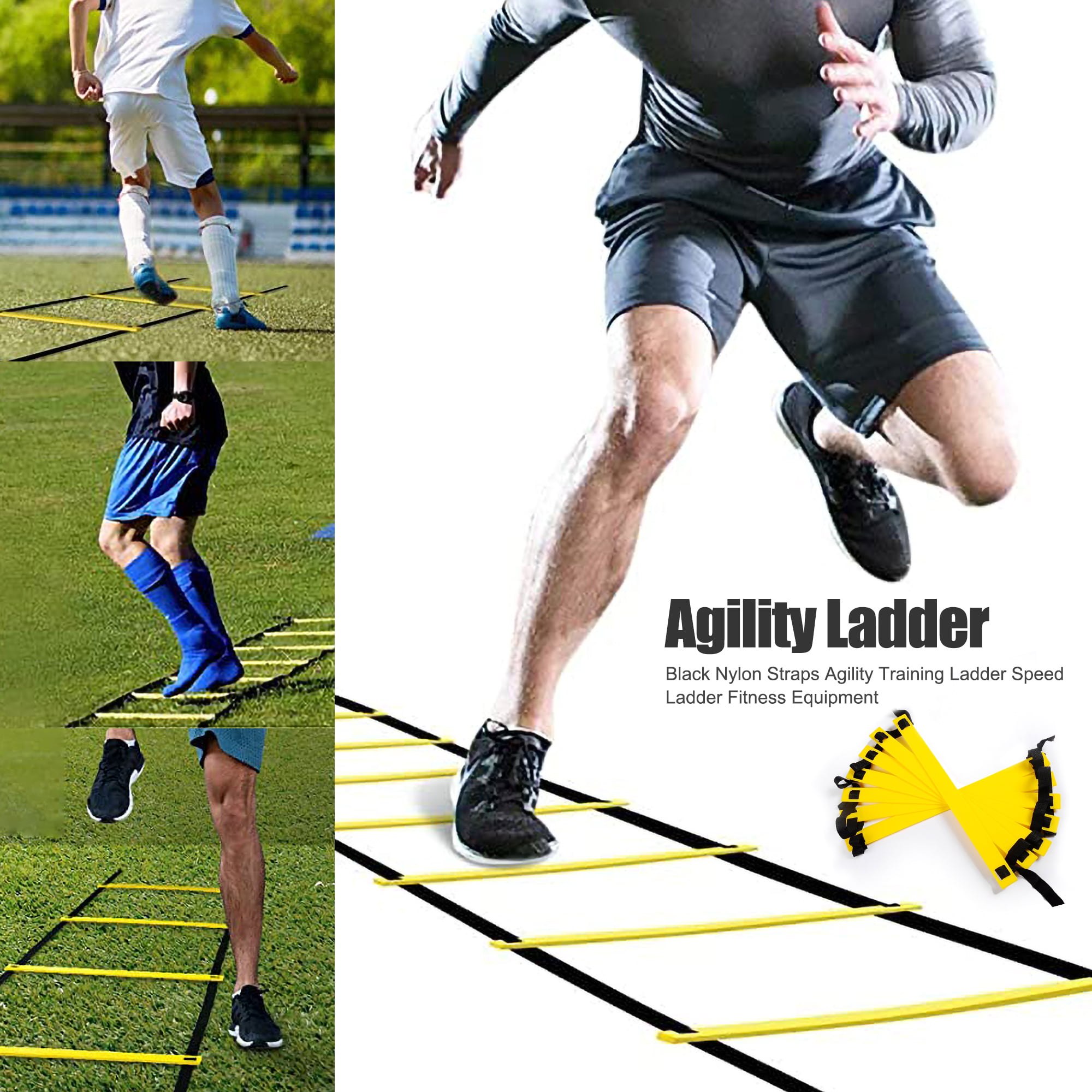 14 Rung New Soccer Agility Ladder Exercise Speed Football Fitness Feet Training 