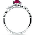 thumbnail image 6 of Art Deco Marquise Filigree Engagement Ring Ruby Cubic Zirconia White Tone 925 Sterling Silver, Size 10, 6 of 7