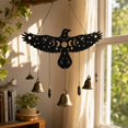thumbnail image 5 of ZENGSS Raven Witch Bells Wall Hanging Witchy Moon Phase Decor Celestial Gothic Pagan Christmas Halloween Yule Savannah Winter Solstice Spiritual Protection Decor for Home Altar House Warming Gift-B, 5 of 7