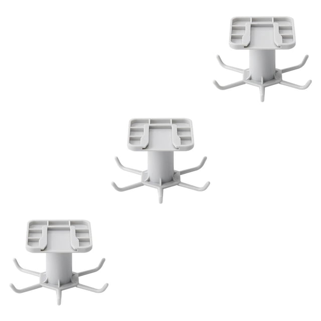 Maytalsory 360 Degrees Rotated Hook Self-adhesive with 6 Home Bag Rack Hanger Multi-purpose Accessory Ties Hooks Hanging Household Gray 3Set