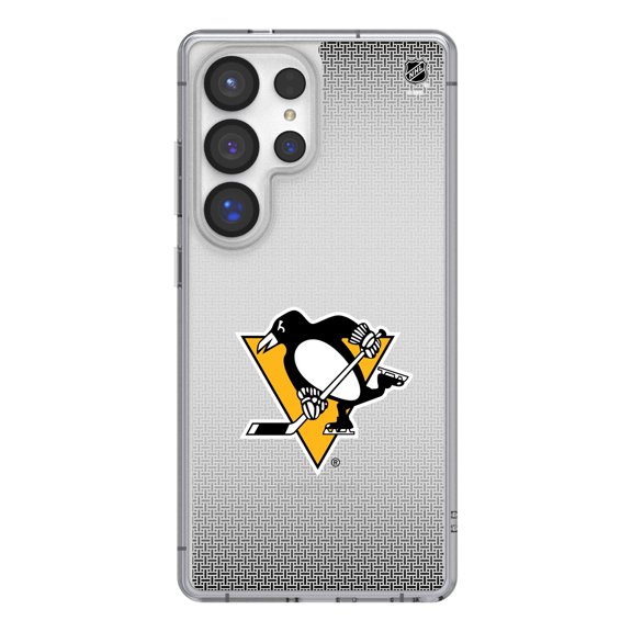 Pittsburgh Penguins Linen Logo Galaxy Clear Case