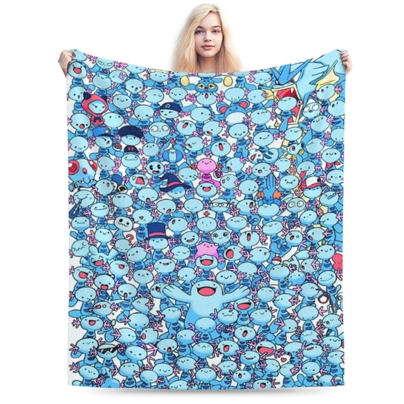 Wooper Blanket, Soft Warm Cozy Plush Throw Blanket Gifts for Adults Kids, Lightweight Fuzzy Comfy Flannel Blankets for Couch Bed House Decor Travel 60"X50"