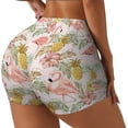 thumbnail image 2 of Xecao Tropical Flamingo Pineapple Print Workout Shorts for Women Soft Smooth Gym Yoga Scrunch Active Tennis Workout Running Shorts, 2 of 9