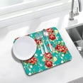 thumbnail image 3 of Rubber Dish Drying Mat for Kitchen Counter Large Boho Flowers Washable Quick Home Coffee Pad Fit Under Sink,Bar,Utensils 16x18in, 3 of 7