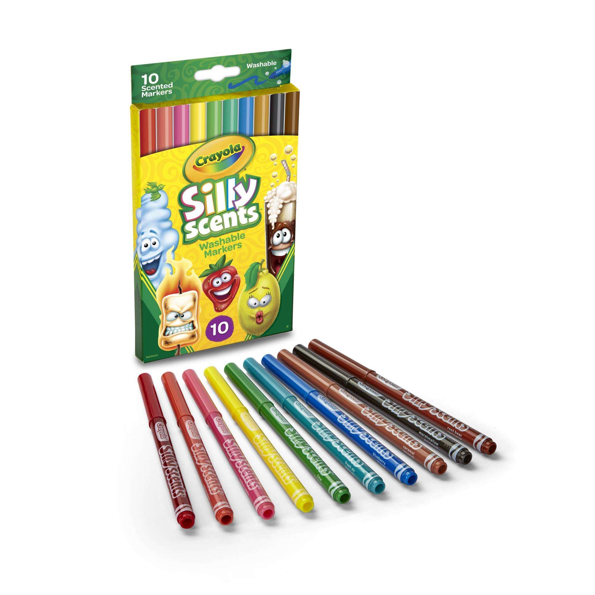 Crayola Silly Scents Slim Markers, Washable Scented Markers For Kids, 10 Pieces - image 2 of 8