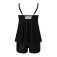 thumbnail image 5 of Arnsht Womens One Piece Swimsuit Modest Tummy Control Bathing Suit with Skirt Ruffle Basic Adjustable Swim Dress Swimwear Black L, 5 of 5