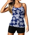 thumbnail image 3 of Eashery Plus Size Womens Swimsuits Printed Loose Fit Womens Swimwear Tankini Blue L, 3 of 5