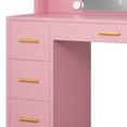 thumbnail image 6 of Craftian 40-Inch Pink Makeup Vanity Desk with LED Mirror (3 Modes), 4 Drawers, 7 Shelves, Built-in Power Outlets (2 AC/1 USB/1 Type-C) & Hairdryer Holder, 6 of 10