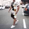 thumbnail image 3 of Nueva camiseta de manga corta + pantalón corto con estampado 3D de grafiti de animales para hombre de verano, traje deportivo informal, 3 of 5