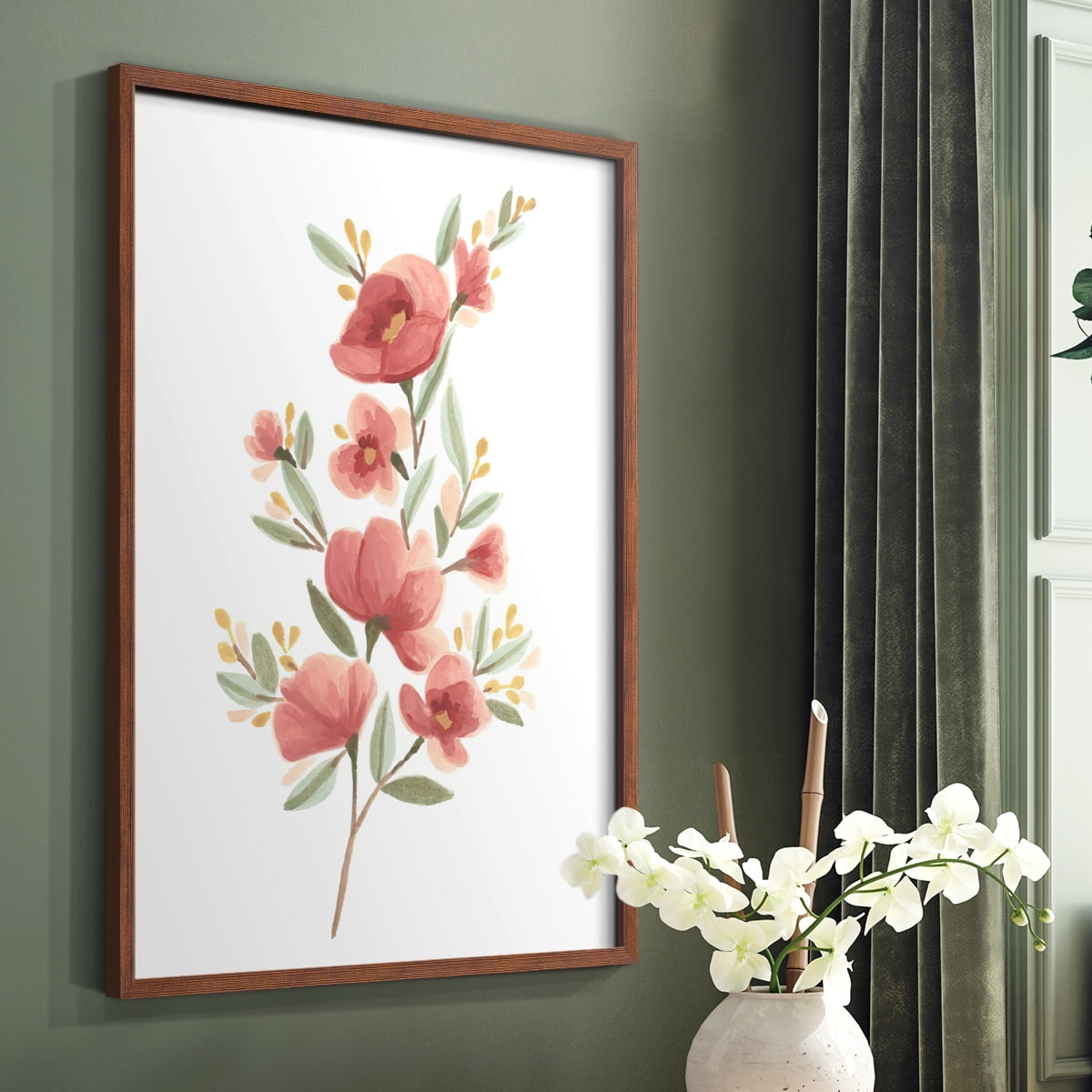 Wildflower Sprig III Framed Print - Solid Wood in Single Picture Frame Solid Wood 2 Framed Print