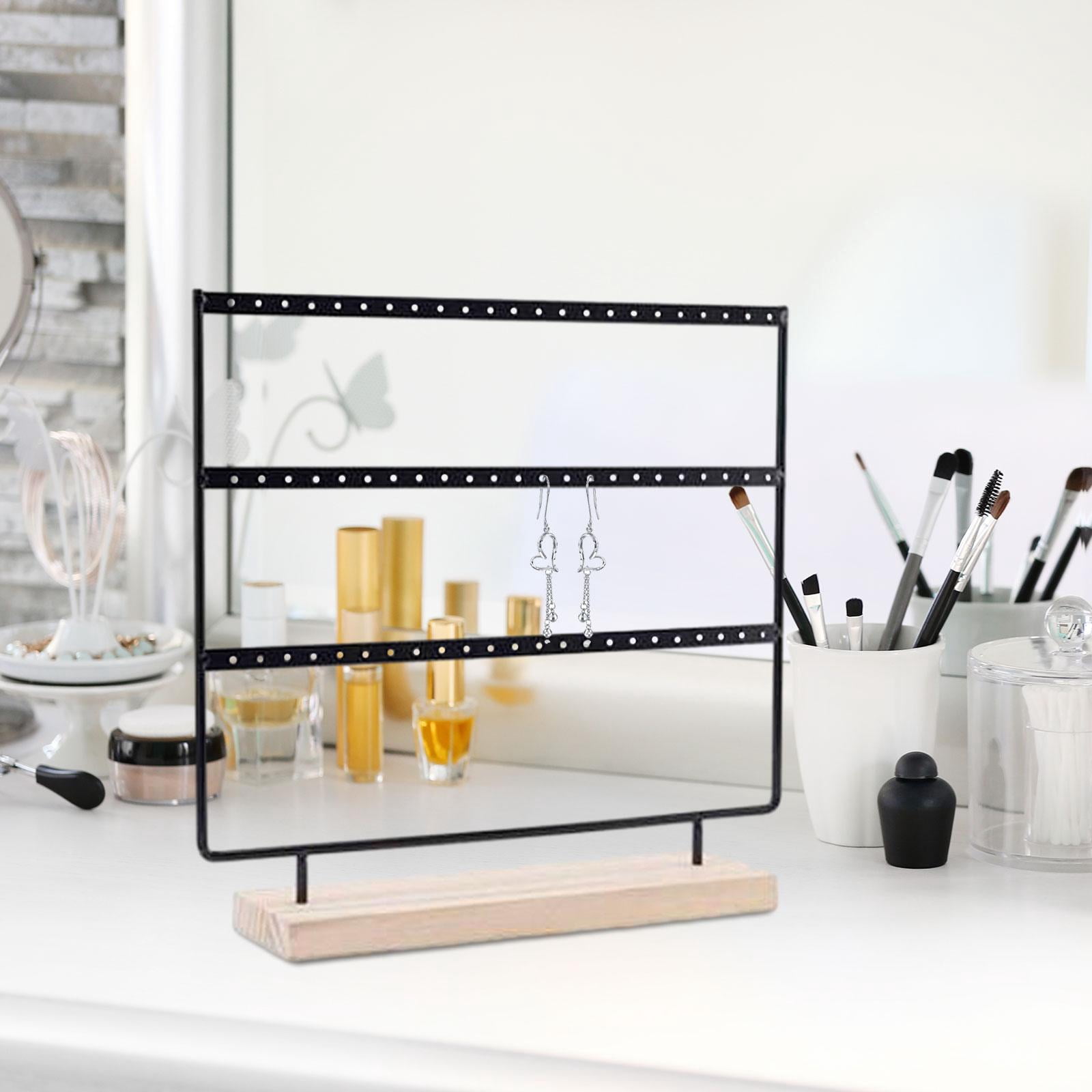Segolike Earring Organizer Jewelry Display Stand 3 Tiers Hanging Earring Holder Jewelry Holder for Stores Selling Tabletop Home Vanity black