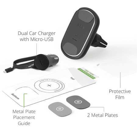 iOttie - iTap 2 10W Qi Certified Wireless Charging Universal Air Vent Mount for Mobile Phones - Black