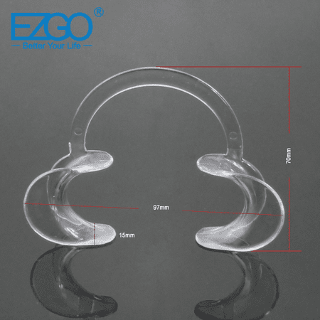 EZGO 20 Pcs Dental Cheek Retractor C-shape Mouth Opener Transparent Mouth Lip Opener