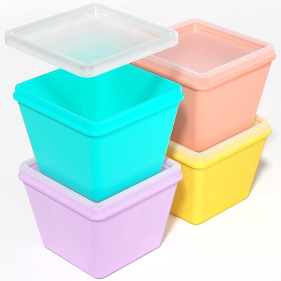 Mrsdry 1-Cup Silicone Freezer Molds with Lids, Individual 4-Pack Portion Soup Cubes Freezer Trays for Food Storage, Oven & Dishwasher Safe, BPA-Free, Silicone Freezer Containers for Meal Prep