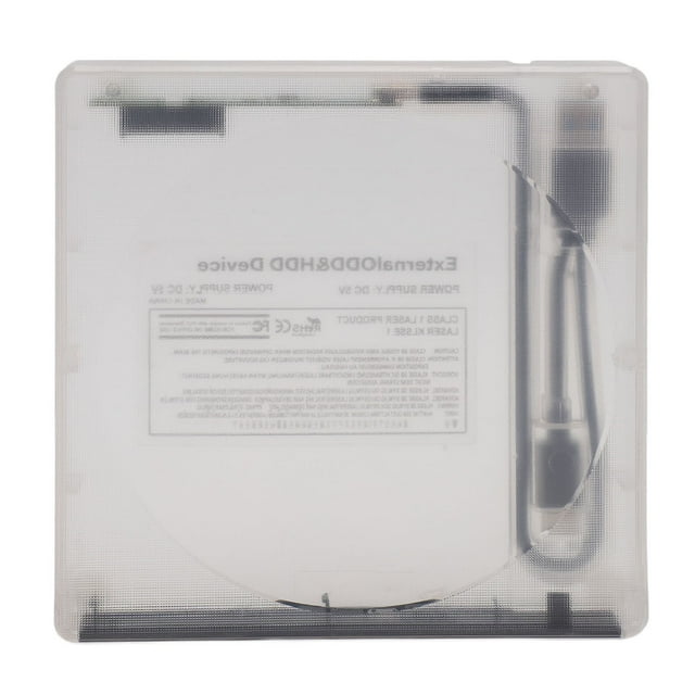 Optical Drive Enclosure, External CD DVD BD Drive Enclosure Prevent Interference Clear Slim 5Gbps Detachable for for 12.7mm
