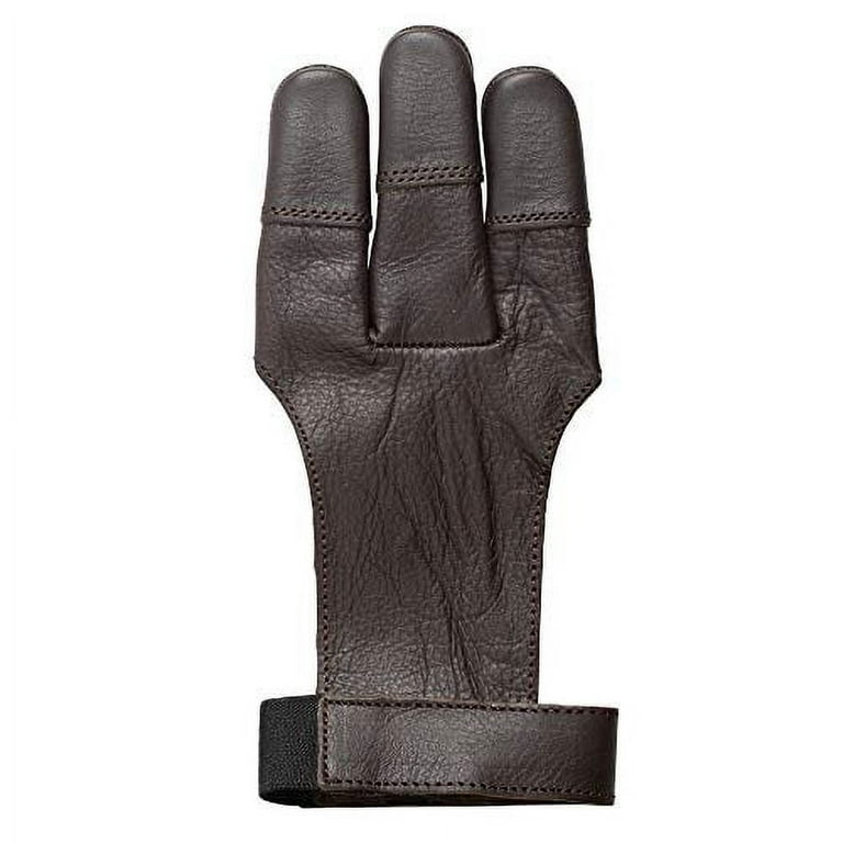 Bear Archery Leather 3 Finger Traditional Archery Shooting Glove Large Black ASG101L