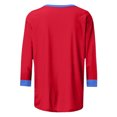 thumbnail image 5 of JURANMO 3/4 Length Sleeve Womens Tops Casual Summer Spring Vacation Trendy T Shirts Crewneck Color Block Three Quarter Tunic Blouse 50% Percent off Sales Today Red L, 5 of 6