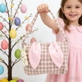 thumbnail image 6 of Taicans Easter Tote Bag with Bunny Ears,Plaid Canvas Reusable Easter Basket for Kids,12.9x9.4 Inch Holiday Gift Bag for Easter Egg Hunt,Party Favors & Spring Celebrations, 6 of 6