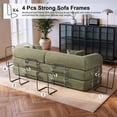 thumbnail image 5 of 78" Boneless Convertible Sleeper Sofa Bed, Holaki Corduroy Compression Folding Sofa with Pillow & 3 Seat, Fixed-Shape Frame, Floor Sofas Lounge Couch for Living Room Bedroom Apartment, Light Green, 5 of 9