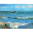 thumbnail image 2 of Van Gogh, Vincent 18x15 Gold Ornate Wood Framed with Double Matting Museum Art Print Titled - The Sea At Les Saintes Maries De La Mer, 2 of 4