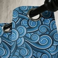 thumbnail image 2 of Ambesonne Nautical Grommet Curtain Single Panel, Marine Ocean Waves, 50"x60", Blue Dark Blue, 2 of 5