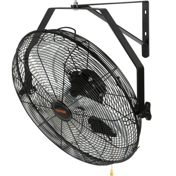 18 Inch Wall Mount Fan - 4150 CFM High Velocity Industrial Fan, 3 Speed Waterproof Commercial Fan for Warehouse, Greenhouse, Patio - ETL Listed, Black