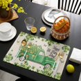 thumbnail image 3 of St. Patrick's Day Placemats Set of 12, Green Shamrocks Truck Plants Retro Beige Placemats for Dining Table, Place Mats for Kitchen Tabletop, Waterproof Wipeable Dining Table Mats Set, 3 of 9