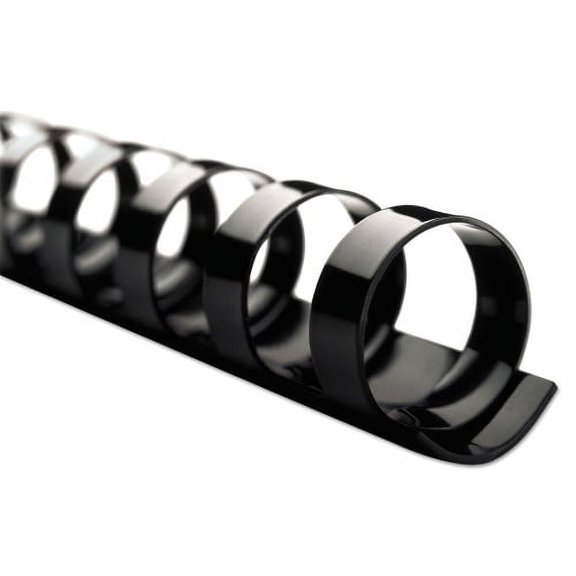 GBC CombBind Standard Spines, 1" Diameter, 225 Sheet Capacity, Black, 100/Box