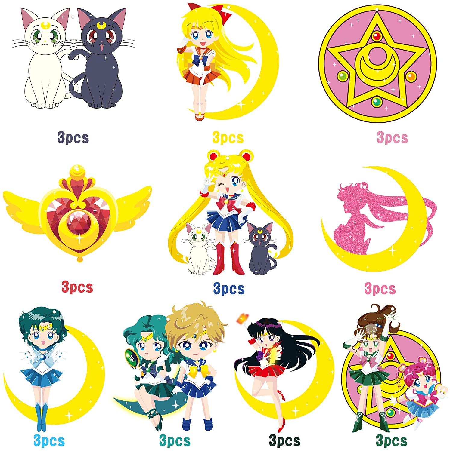 30ct sailor moon hanging swirls decorations sailor moon whirls glitter foil ceiling swirls streamers sailor moon themed party decoration supplies for kids birthday baby shower party favors walmart com