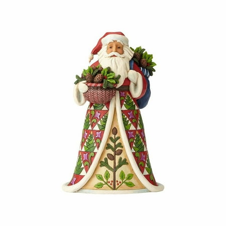Decorative Pinecone - Jim Shore 4058785 Santa with Pinecone Basket 2017