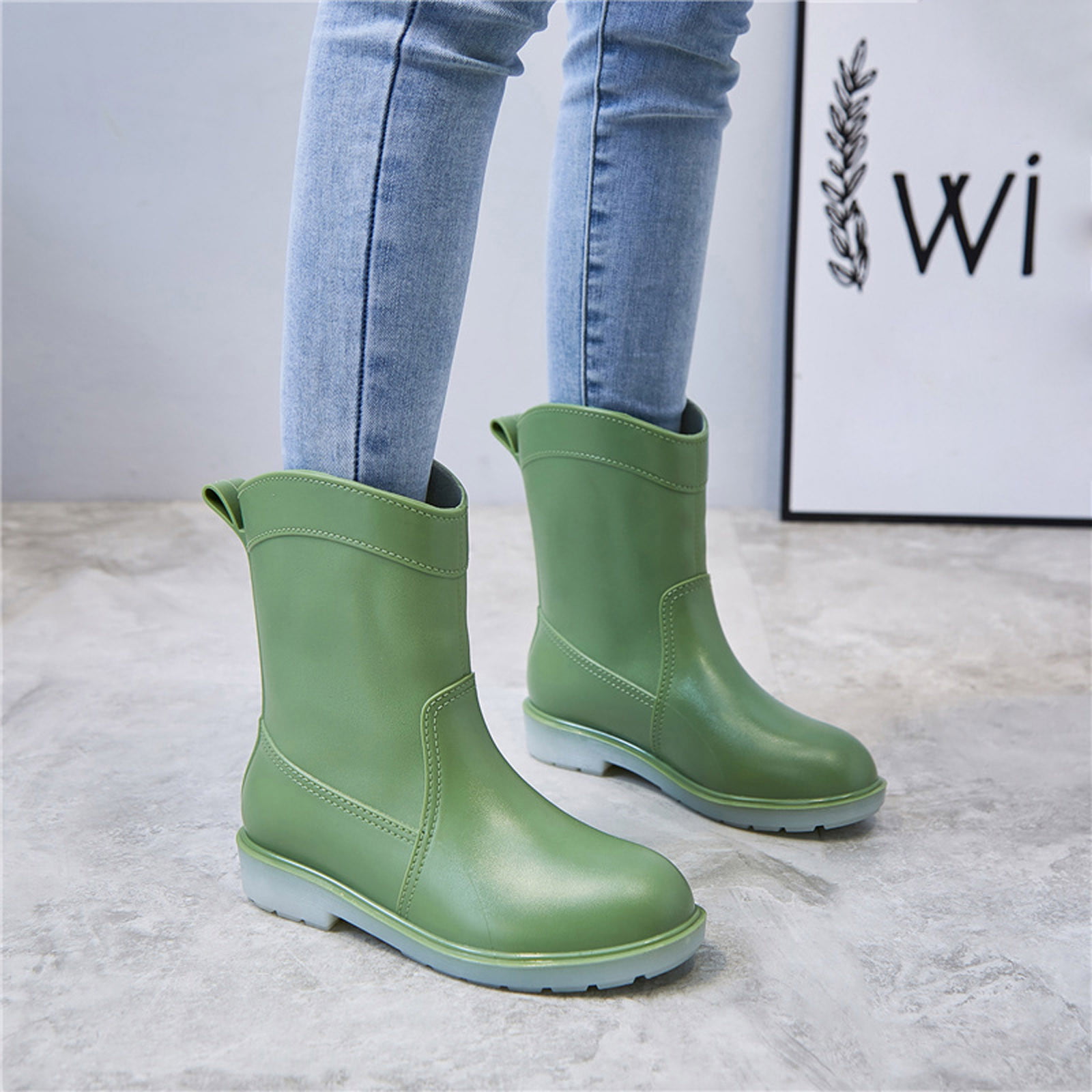 Women Garden Boots Rubbers Rain Shoes US 8 EUR 39 Black Waterproof NEW UK 6 