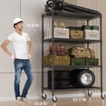 thumbnail image 3 of M MZG Estantería de Garaje Estantes Anchos de Almacenamiento 4 Niveles Estantes de Metal 3200 LBS Estante de Utilidad Ajustable de Alta Resistencia Negro 23.6" D x 53.1" W x 73.6" H, 3 of 8
