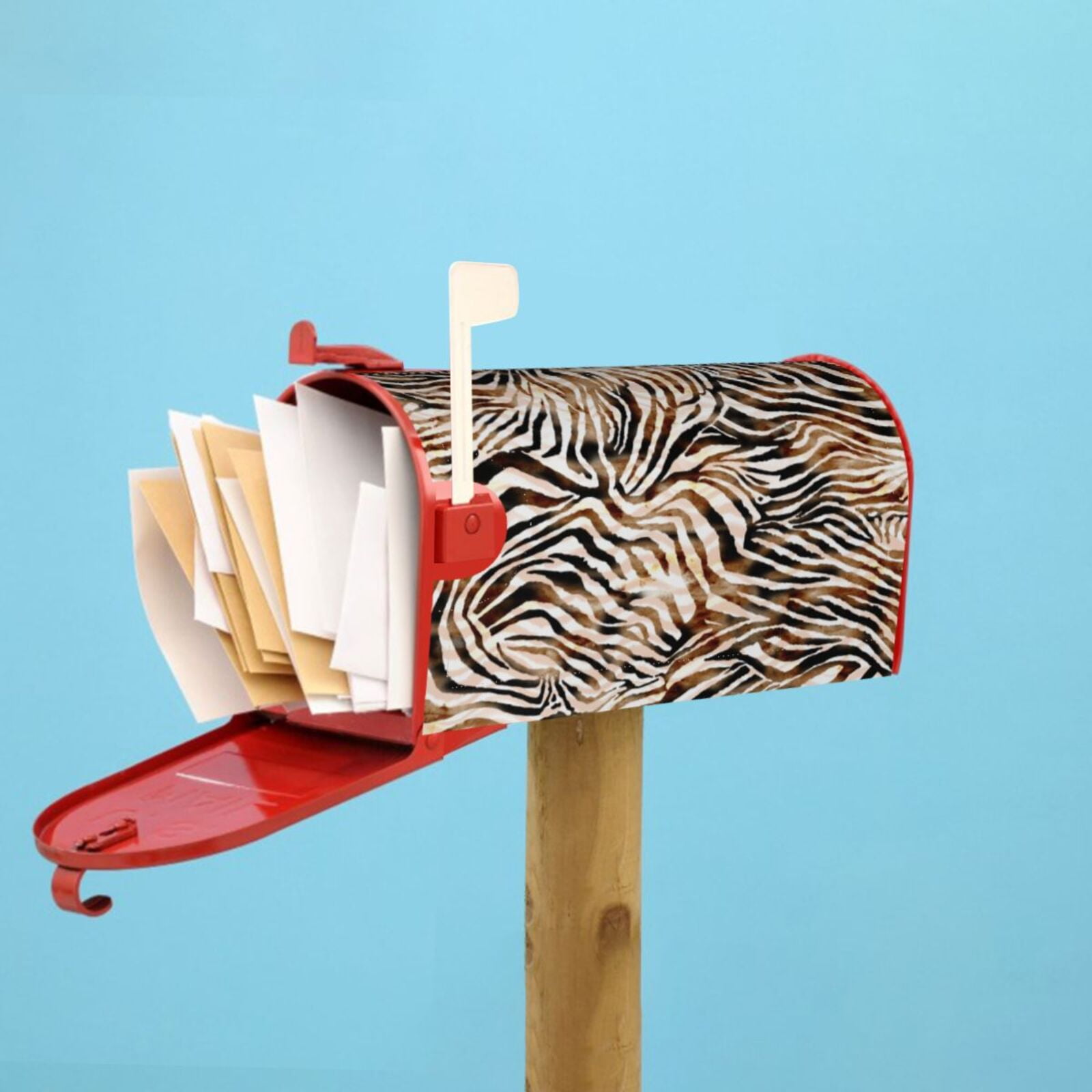 Rateoe Watercolor Zebra Printed Mailbox Covers - Easy to Install Fall, Winter, Spring, Summer Mailbox Cover - Weather and UV-Resistant Mailbox Decor - Mailbox Magnetic Covers-25.5x21 in