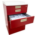 thumbnail image 5 of 4-Drawer Mobile Dental Storage Cabinet Stainless Steel Storage Cart with 2 ABS Trays Red, 5 of 6