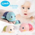 thumbnail image 2 of Juguetes de baño para bebés: juguetes para bañera con forma de tortuga, juguete para bebés de 6 a 12 meses, tortugas flotantes para nadar para niños y niñas, juguetes divertidos para la piscina para l, 2 of 5