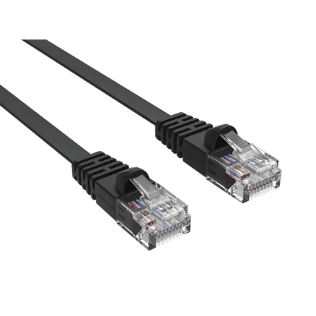 Cable Leader 35ft Cat6 Flat Ethernet Network Patch Cable UTP Snagless 32AWG Bare Copper, Black