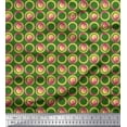 thumbnail image 1 of Soimoi Moss Georgette Fabric Floral & Circle Geometric Print Fabric by Yard 42 Inch Wide, 1 of 3