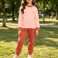 thumbnail image 2 of Viluyesy Girls 2 Piece Outfit Mock Neck Print Top and Jogger Pants Long Sleeve Soft Comfortable Warm Cute Casual Loungewear Set Orange Size 5T, 2 of 10
