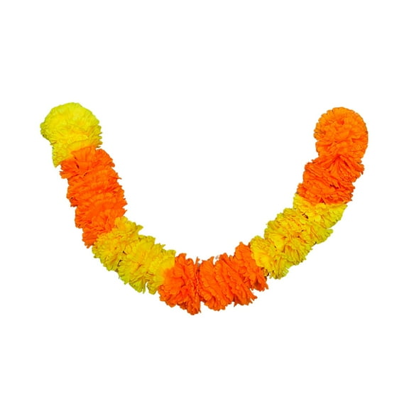 Abbraccia Marigold Garland Day of The Dead Decoration Halloween Decor Gift Artificial Marigold Flowers for Home Festival Holiday Yellow Orange