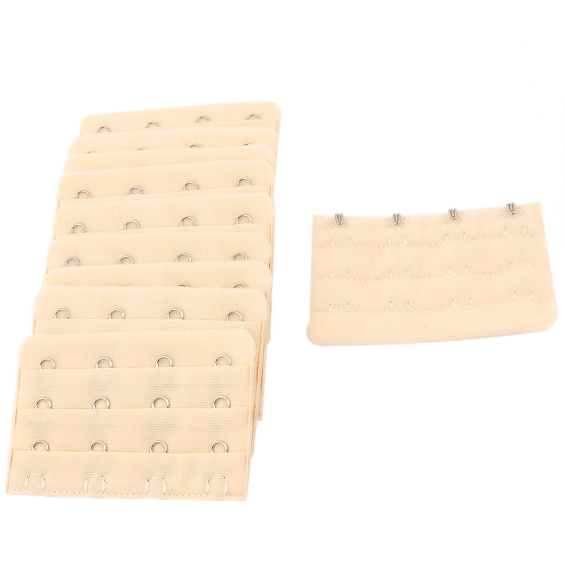 10pcs Women Bra Extention 3 Low 4 Hooks Bra Strap Extender Beige