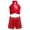 Red, variant on Girl's Street Dancing Outfits Sparkle Crop Top with Shorts Hip Hop Jazz Dance Clothes Cheerleading Uniform Gold 6