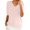 Pink, variant on WTOBBY Women's Sweater T-Shirt Short Sleeve Knitted Pullover V-Neck Lightweight Casual Solid Color Top Elegant for Spring and Summer Comfort Breathable Fabric Everyday Style,Beige L