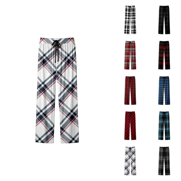 Mens Christmas Buffalo Plaid Pajama Pants Tall Pajama Pants For Couples,Christmas Valentines Birthday Pajama Bottoms