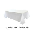 thumbnail image 2 of Hiroekza 72x54" Disposable Plastic Tablecloths Waterproof Oilproof Table Cloths - Rectangle Party Table Cover for Birthday, Wedding, Dessert Tables, Picnic, BBQ - Home Kitchen Decorations White, 2 of 6