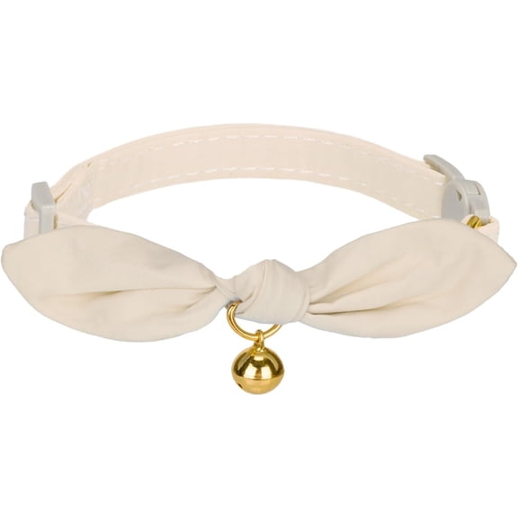 1Pack Cotton Breakaway Cat Collar with Bowtie and Bell, Adjustable Cute Soft Corduroy Kitten Collars for Girl Boy Cats