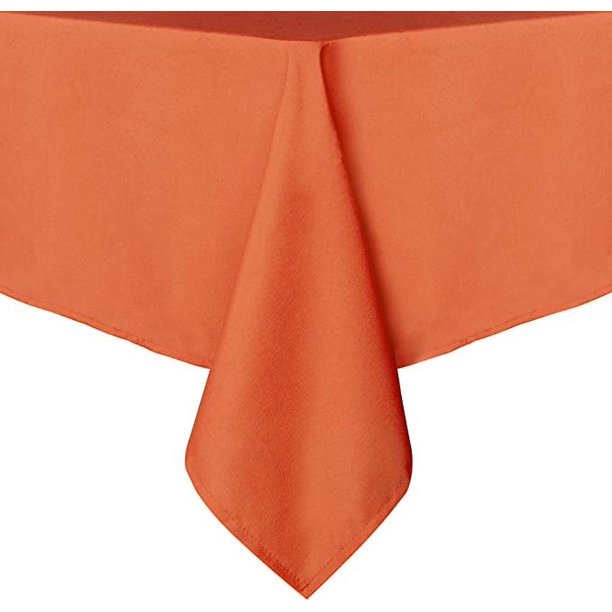 Mantel rectangular – 54 x 78 pulgadas – Mantel de poliéster lavable resistente a las manchas y las arrugas, cubierta de tela decorativa para mesa de comedor, buffet y camping, color naranja